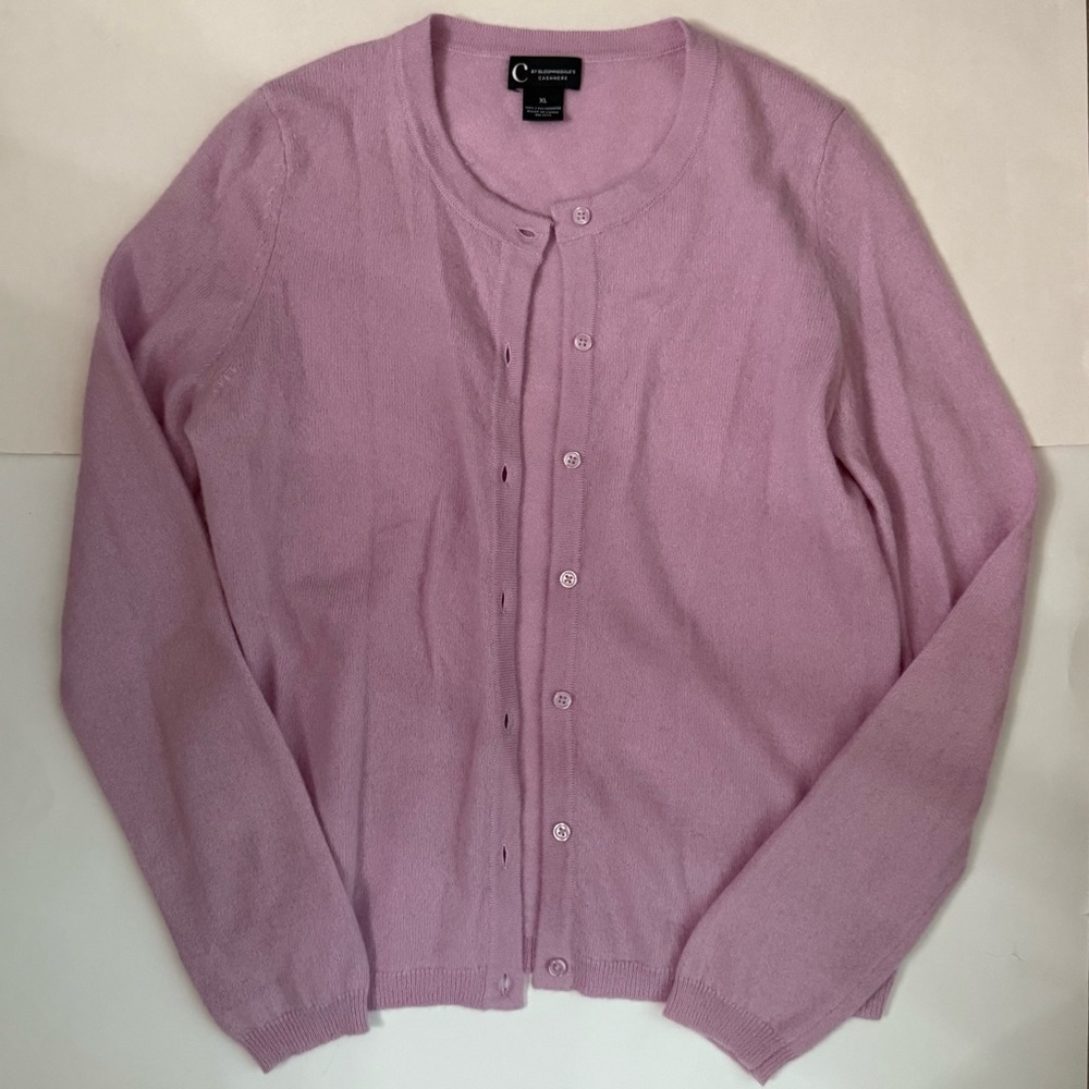 C by Bloomingdale’s Women’s Purple Cashmere Buttoned Sweater - Size XL (Used)